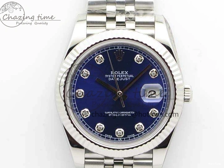 MiroTime 0325 SoftTouch DateJust 228238 SS Noob 1:1 Best Edition Blue Dial Diamond On Jubilee Bracelet A 3498